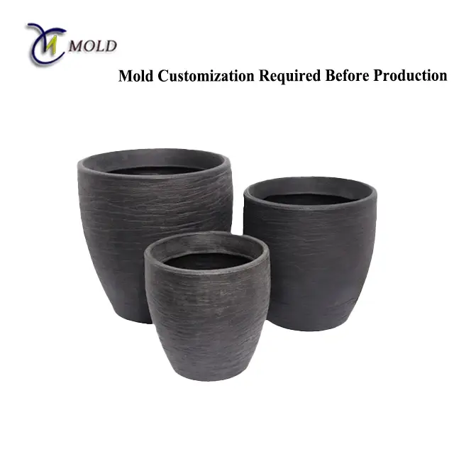 Textured Plastic Planter Pots – Stone Look Outdoor Garden Pots