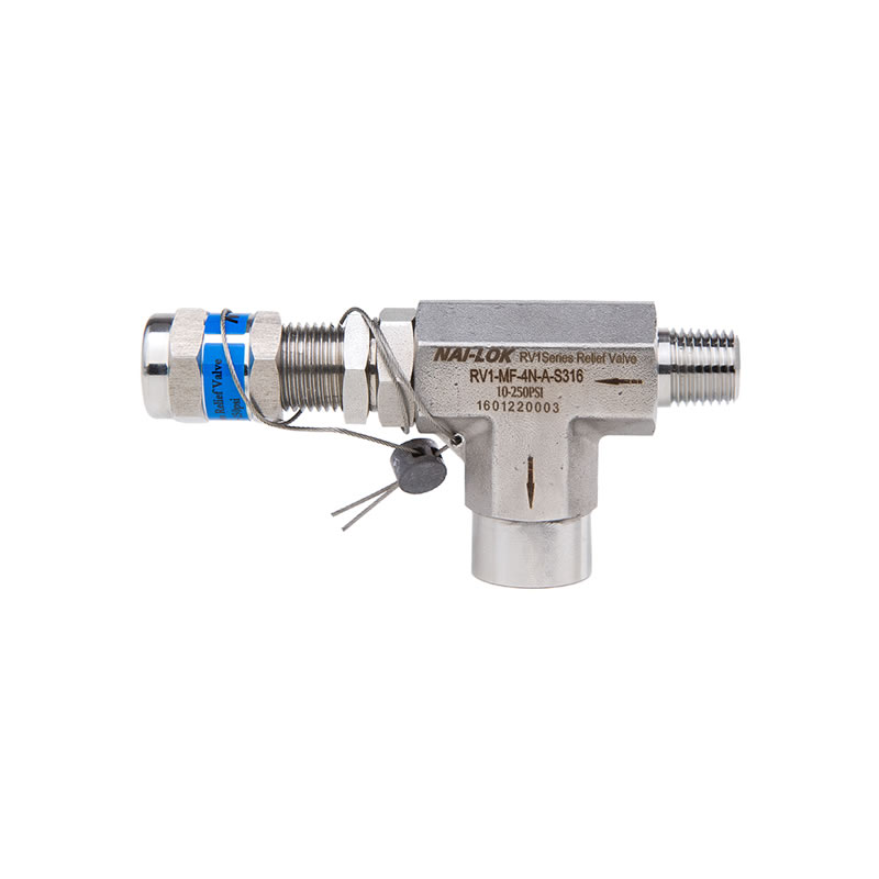 Nailok factory design stainless steel adjustable high pressure compression ends 6000 Psi proportional relief valve