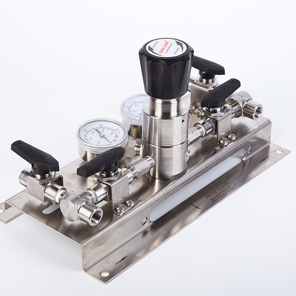 OEM Customized H2 High Pressure 3000psi Panel Mount Pressure Gas Regulator in Stainless Steel with Pipe Fittings and Gauge