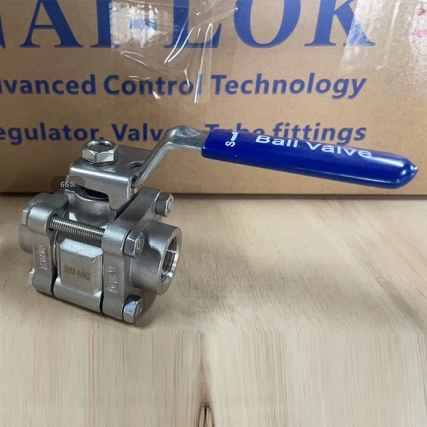 Injap Bola 3 Keping Keluli Tahan Karat CF3M 1/2 Wanita NPT 3000psi