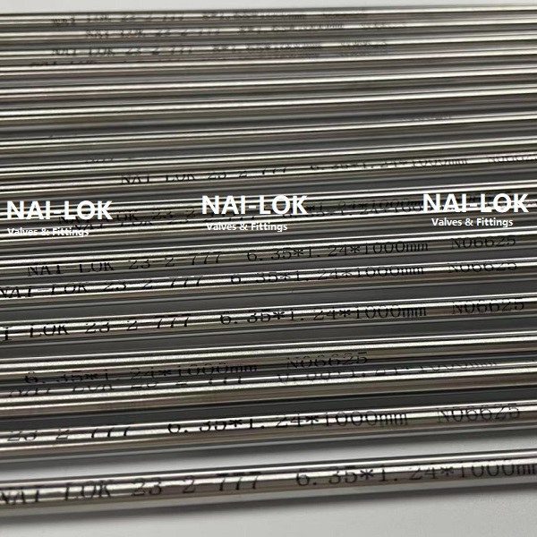 NAI-LOK Alloy Tubing Inconel 625 UNS NO6625 6.35*1.24*1000mm Seamless Bright Annealing Tube