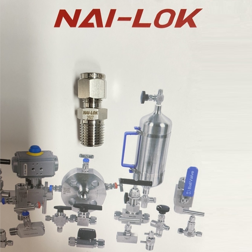 NAI-LOK Super-Duplex Steel 2507 Alloy Compression Tube Fitting | 1/4'' OD to 2'' OD, High-Pressure, Corrosion-Resistant Pipe Fittings for Industrial Applications