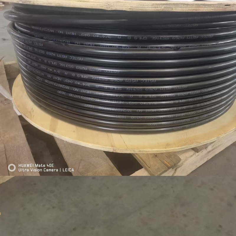 PVC Coated ASTM A269 SS316L Seamless Coil Tubing with BA Surface, 3/4" OD x 0.065" Wall Thickness