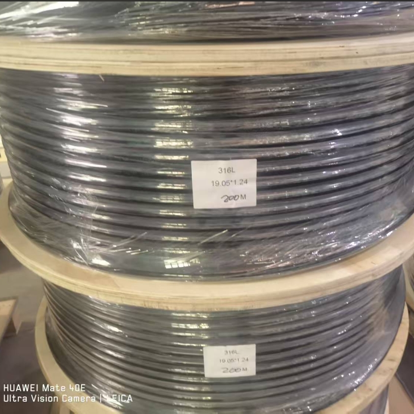 ASTM A269 3/8'' OD x 0.083'' WT PVC Coated Stainless Steel 316L Tubing Coil with Bright Annealed Surface for Corrosion Protection