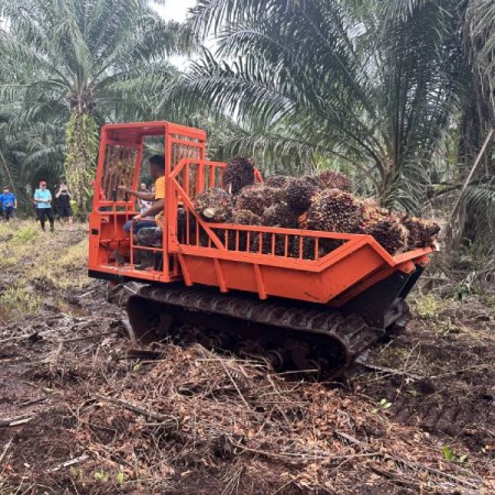 Crawler dump truck for muddy roads