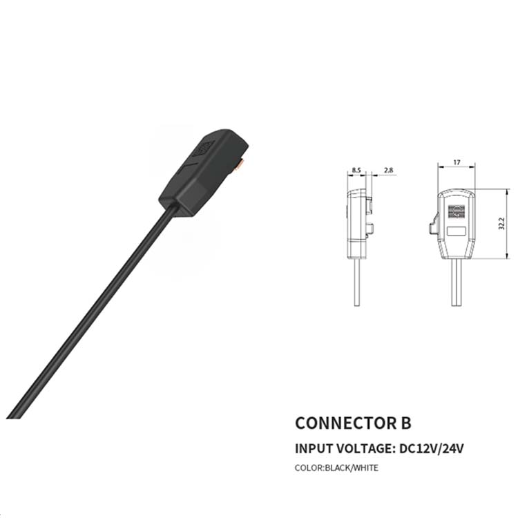 Low Voltage DC12/24V LED Power Track System Connector Line 2-Pin Plug ...