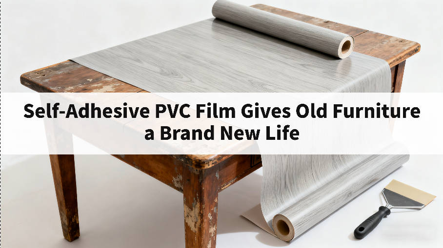 Itseliimautuva PVC-kalvo antaa vanhoille huonekaluille uuden elämän