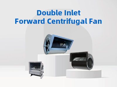 Quais são as características dos ventiladores centrífugos de entrada dupla com fluxo de ar frontal?