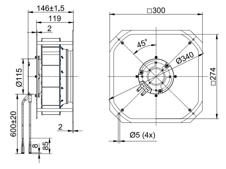 230V 250mm HVAC ECM Fan Motor Direct Drive EC Plug Fan, China 230V ...