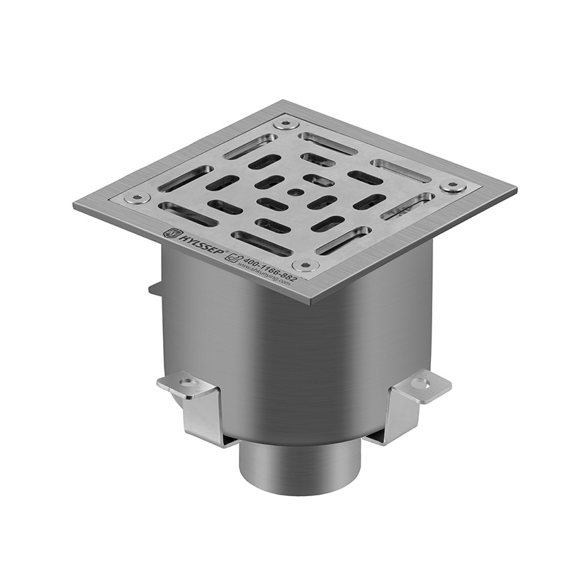 Anti-Lost SUS 304 Stainless Steel Floor Drain with Vertical Outlet for Parking Garage