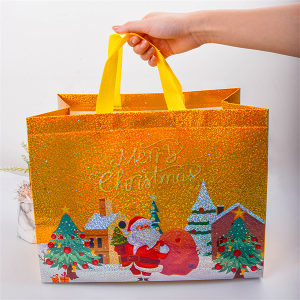 Carry your Christmas spirit with a jumbo reusable holiday-themed bag