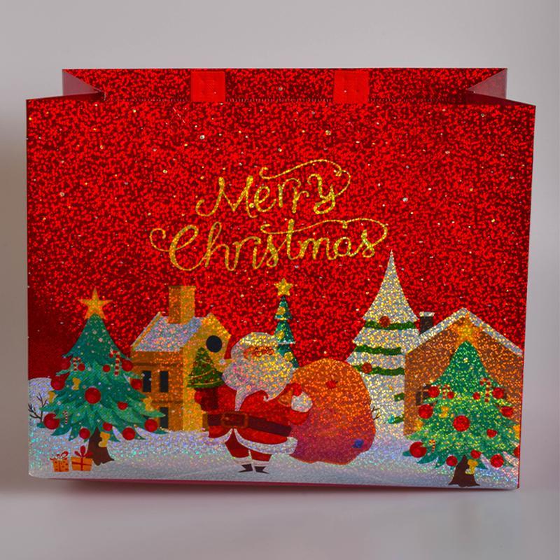 Red christmas reusable shopping bags