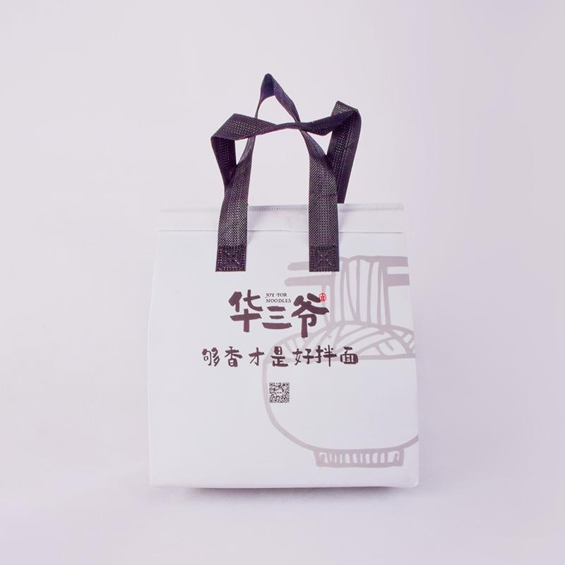 Folding reusable white background insulated bags