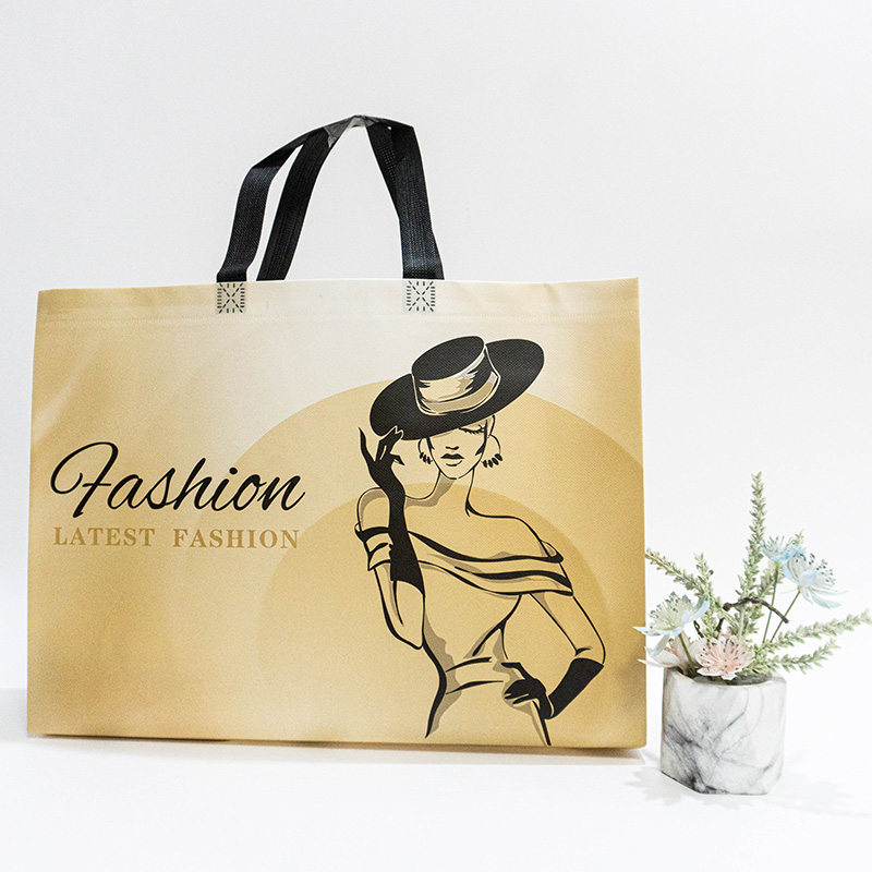 Vintage beige non woven cloth carry bags