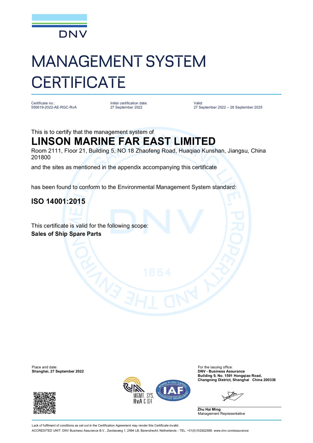 ISO-14001-DNV-LINSON-MARINE