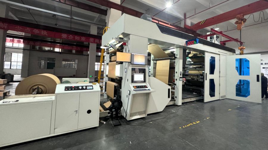 7-MJCI Series Central Drum Flexographic Printer With Varnishing Unit