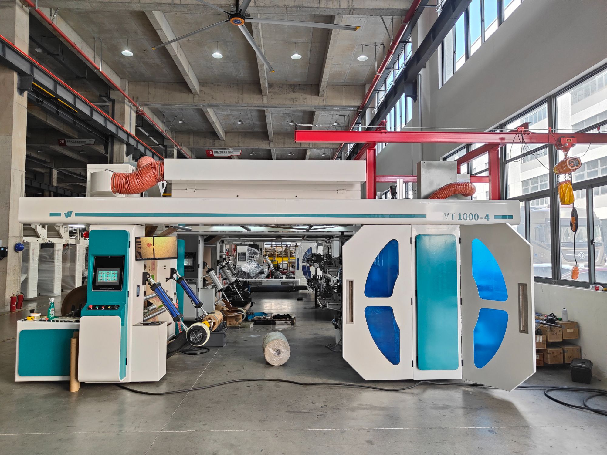 Mesin Cetak Flexo Tumpukan 4 Warna untuk Tas Kertas Kraft untuk Kaos dan Sepatu