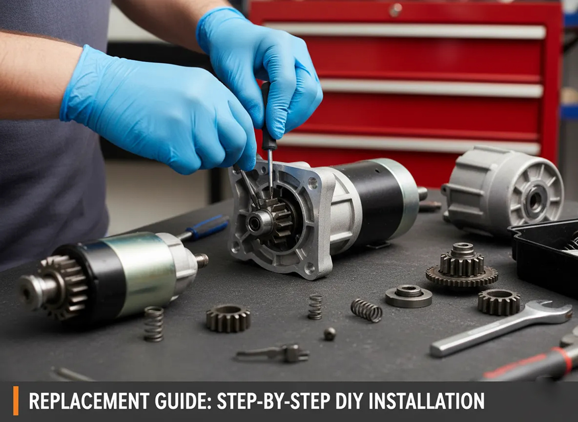 7 Starter Motor Common Wear Parts How to Select and Replace Brushes Solenoids  Gear Drive Assemblies-3