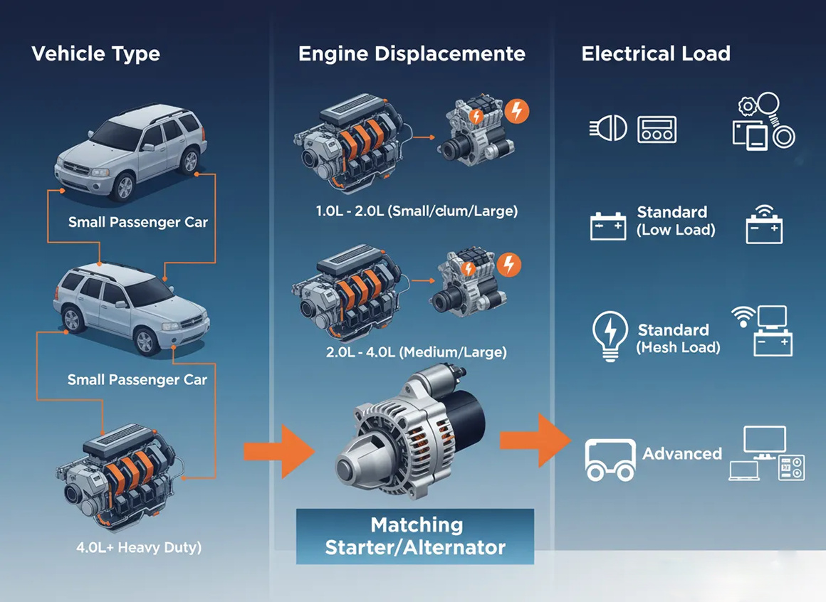5 Choosing the Right Starter Motor or Alternator Matching Vehicle Model Engine Size  Electrical Load-2