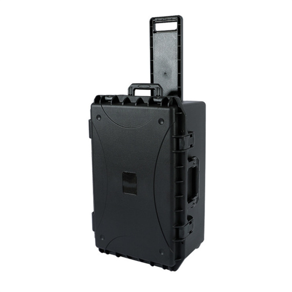 Utilize shipping cases with wheels as a multifunctional storage solution for various tools, equipment, and products.