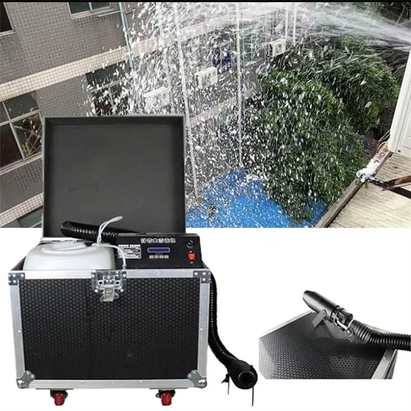 Quietly create a winter wonderland with the snow machine