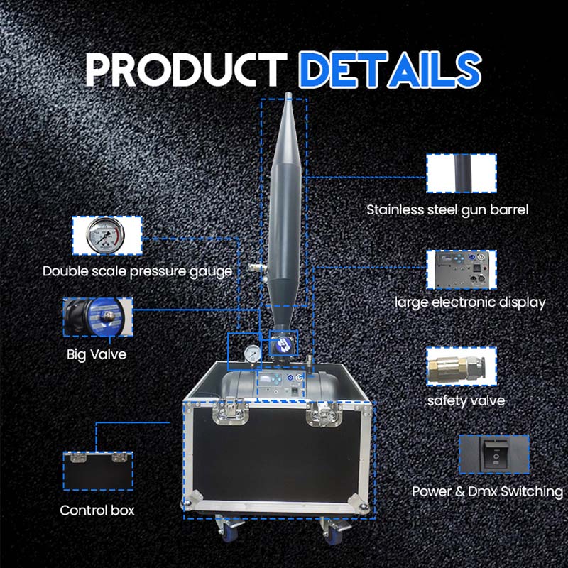 مدفع مائي مسرحي للمهرجانات الموسيقية مزود بمدفع عالي الضغط