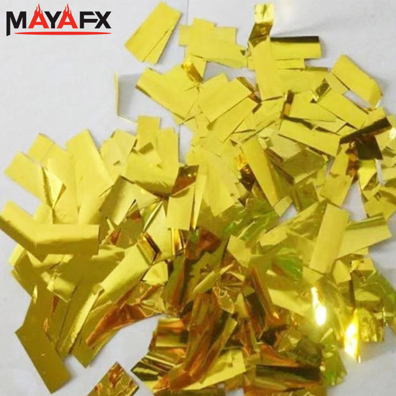 شرائط حفلات الزفاف الذهبية والفضية المقاومة للهب من MAYAFX، قطع ورقية صغيرة مستديرة مستطيلة الشكل