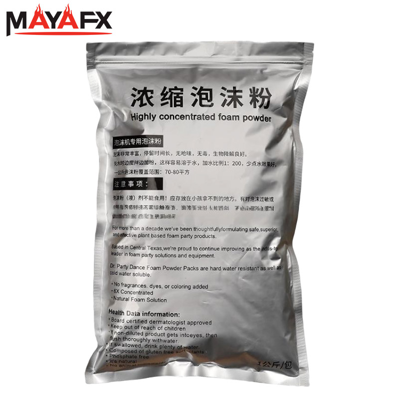 مسحوق رغوة MAYAFX 1 كجم/كيس مسحوق رغوة غير سام وغير ضار ملون مسحوق رغوة مركز لآلة رغوة نفاثة كبيرة