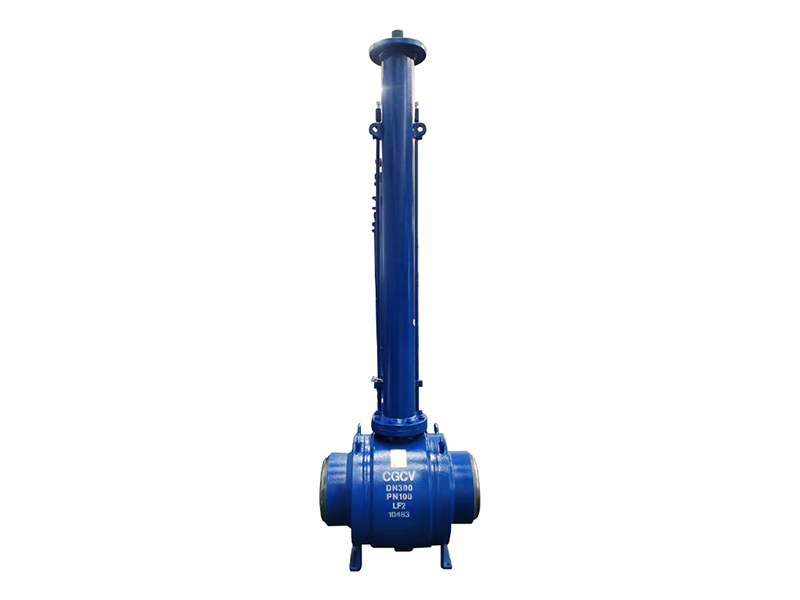 Fully welded ball valve with extended stem