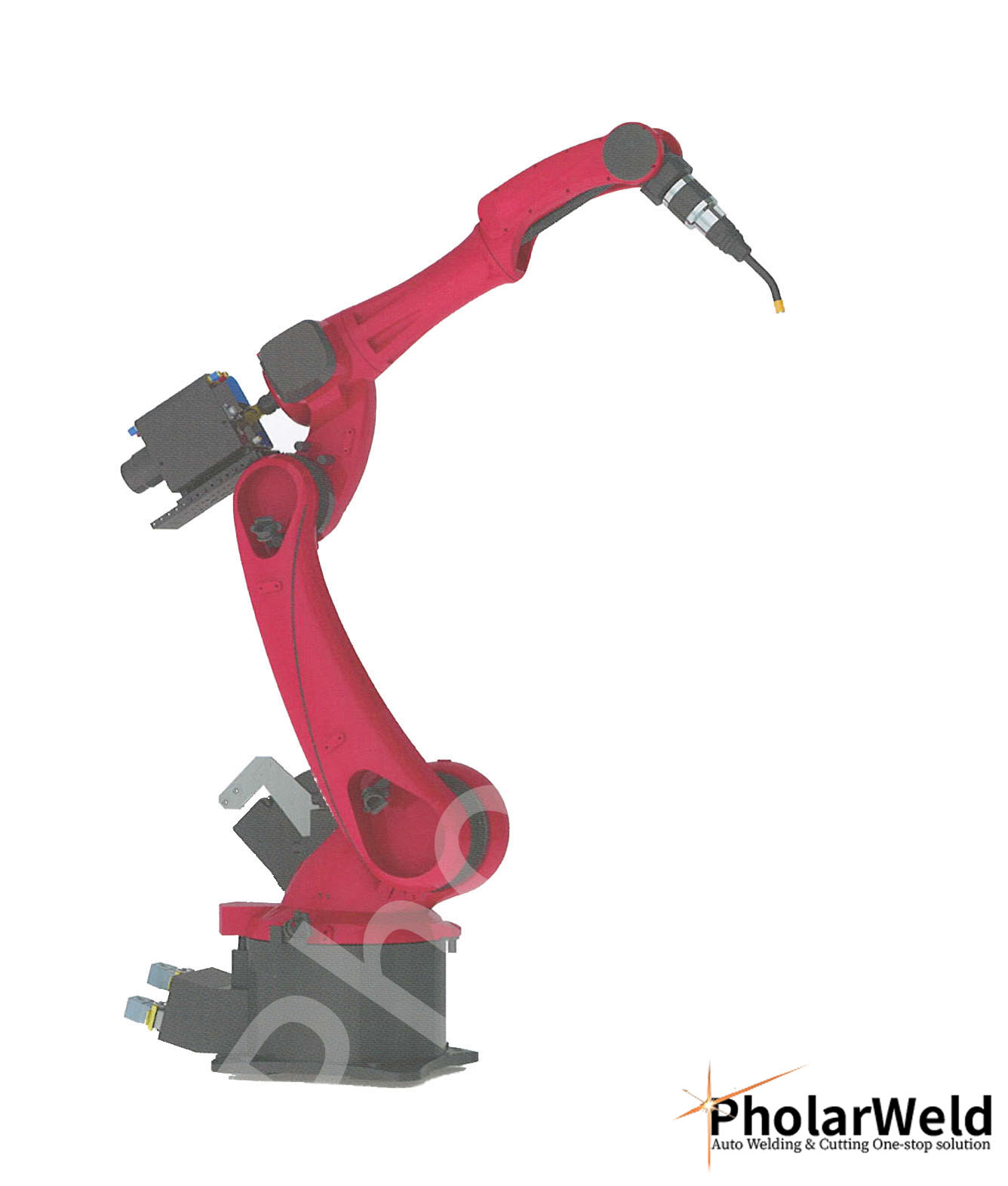What is the working principle of a robotic welding station?