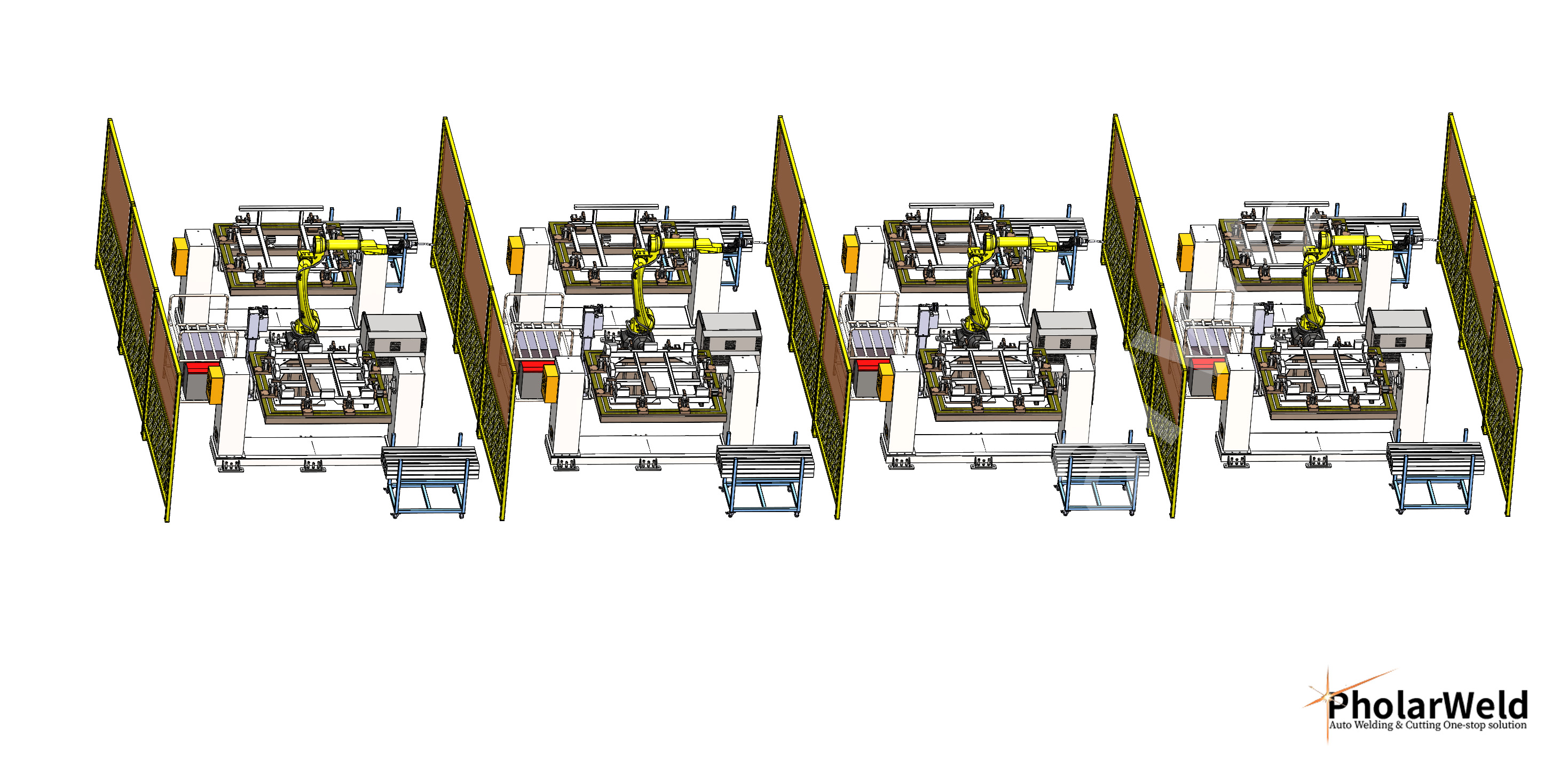 What is the working principle of a robotic welding station?