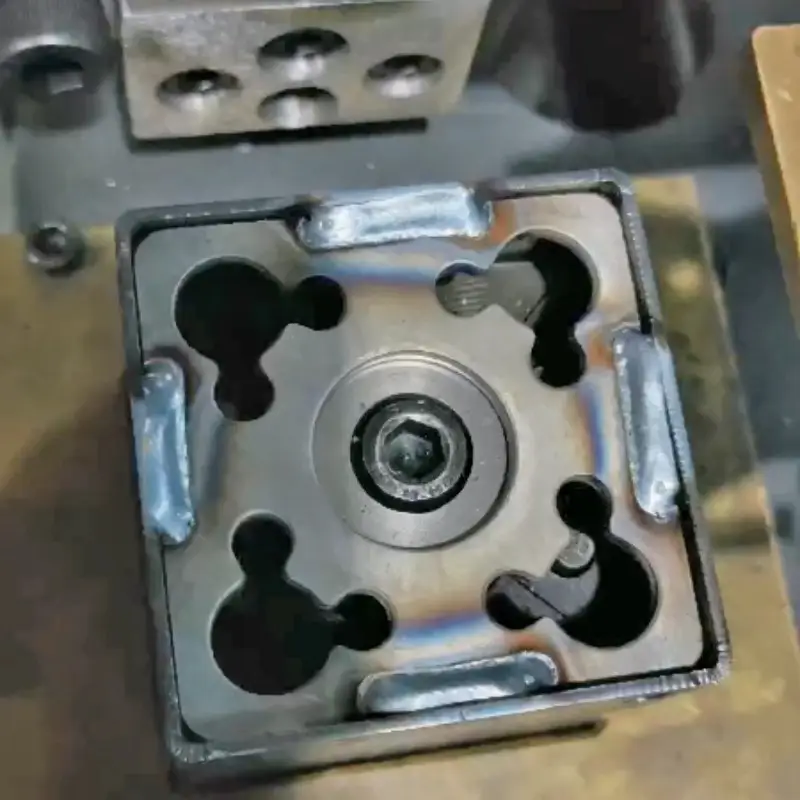 Electric table leg welding