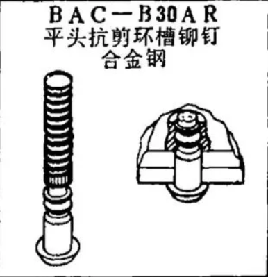 BAC-B30AR Boeing Срезное кольцо с плоской головкой, заклепка из легированной стали