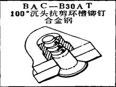 BAC-B30AT Боинг 100-градусная заклепка с потайной головкой и кольцевой канавкой из легированной стали