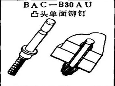 BAC-B30AU Односторонние заклепки Boeing с приподнятой головкой