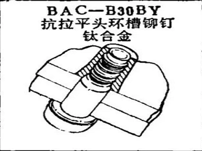 BAC-B30BY Boeing Pull Resistant Flat Head Ring Groove Rivet Titanium