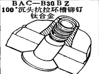BAC-B30BZ Boeing 100 Degree Countersunk Head Tension Ring Groove Rivet Titanium Alloy