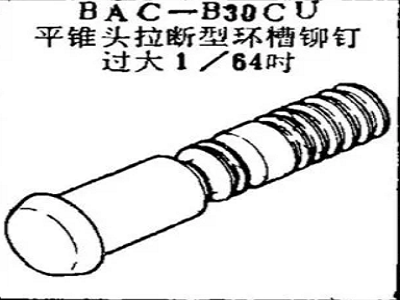 BAC-B30CU Boeing Flat Taper Pull-Off Ring Groove Rivets