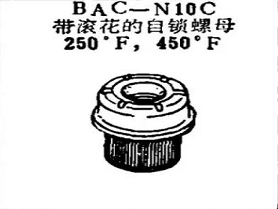 BAC-N10C boeing self-locking nut with knurl