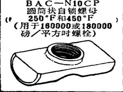 BAC-N10CP Boeing cylindrical self-locking nut