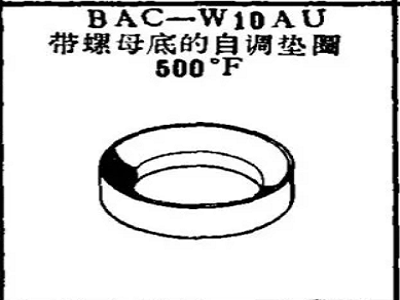 BAC-W10AU Boeing self-adjusting washer with nut bottom