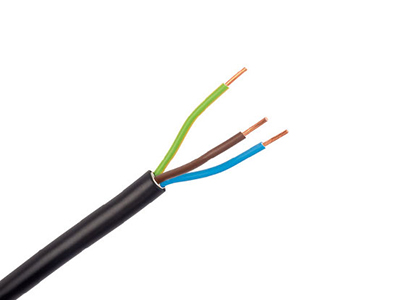 PVC Insulated, PVC Sheathed 2 cores+E Unarmored Cable, 0.6/1kV