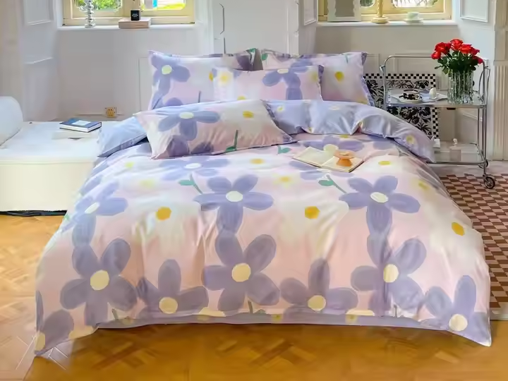 Hot Selling Best Quality Pure Cotton Four-piece set Small Fresh Cotton Quilt Sheet