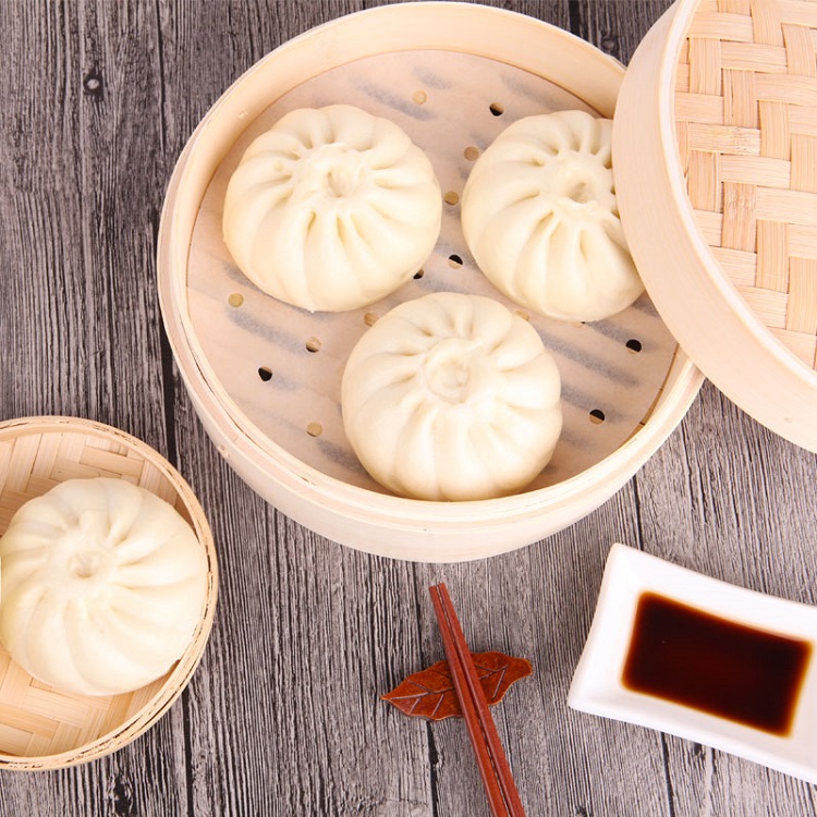 Bollos de bao cocidos al vapor instantáneos al por mayor de la fábrica con bocadillo de comida congelada de pollo