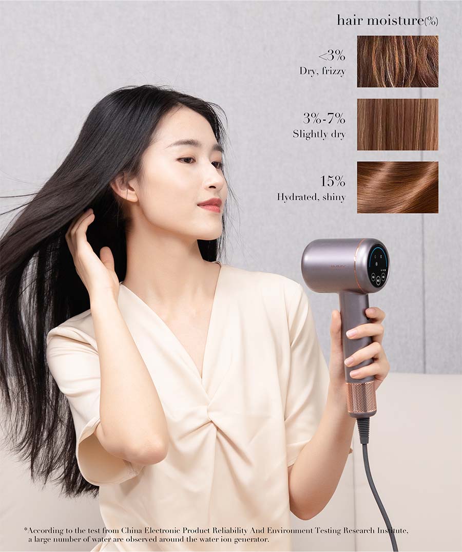 Nano water ions nourish hair and strengthen hair quality