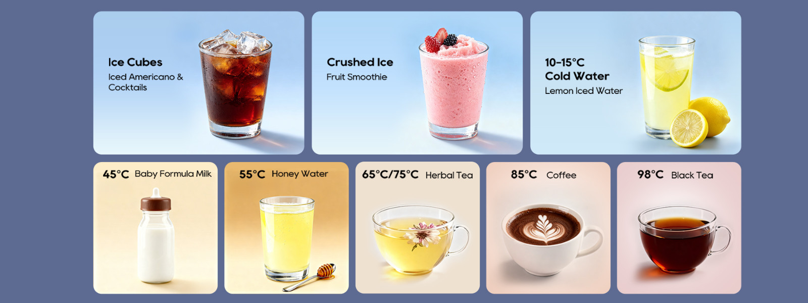 JIMMY matrix I9 ice maker and cruhser different drinking