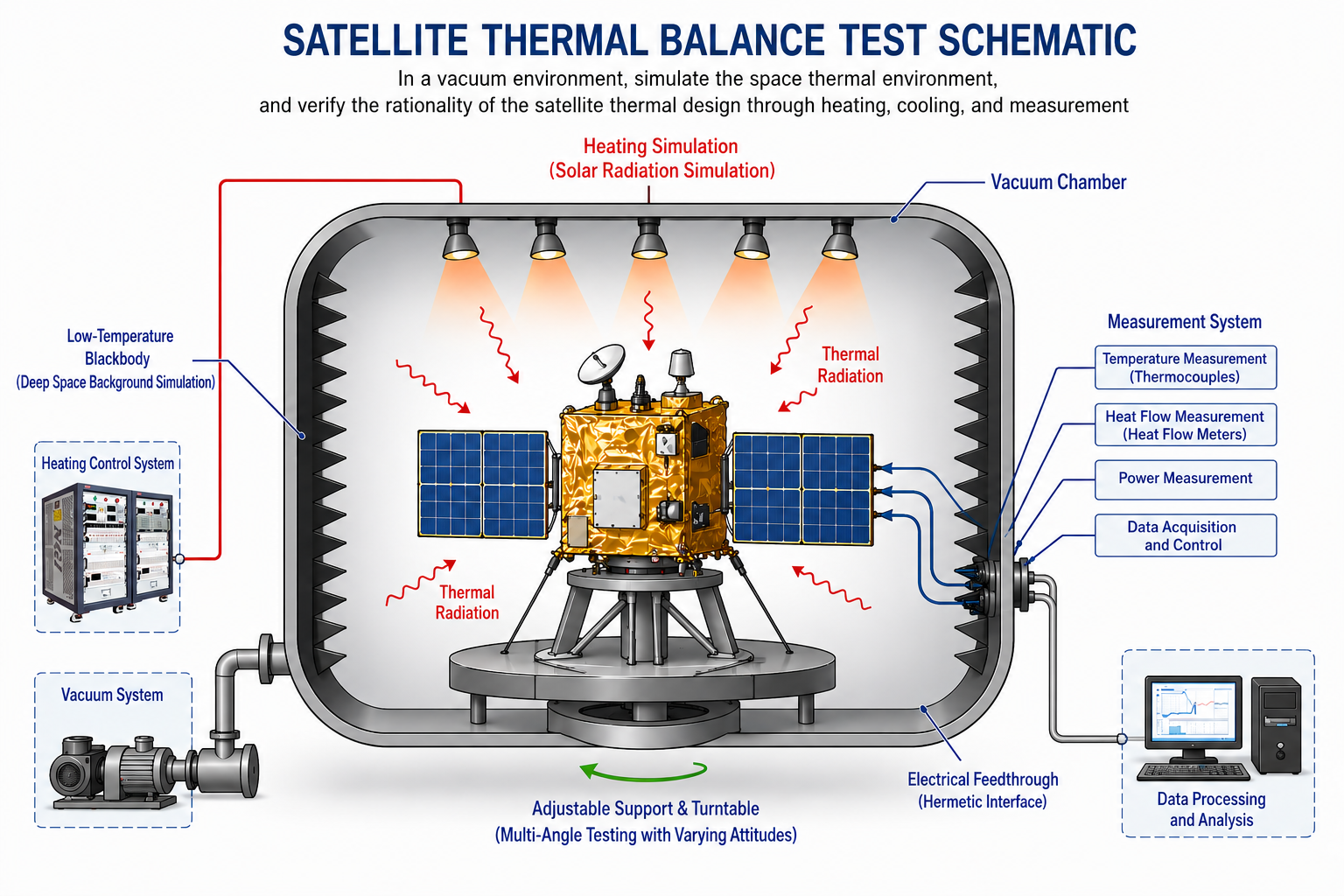 SATELLITE THERMAL BALANCE TEST SCHEMATIC