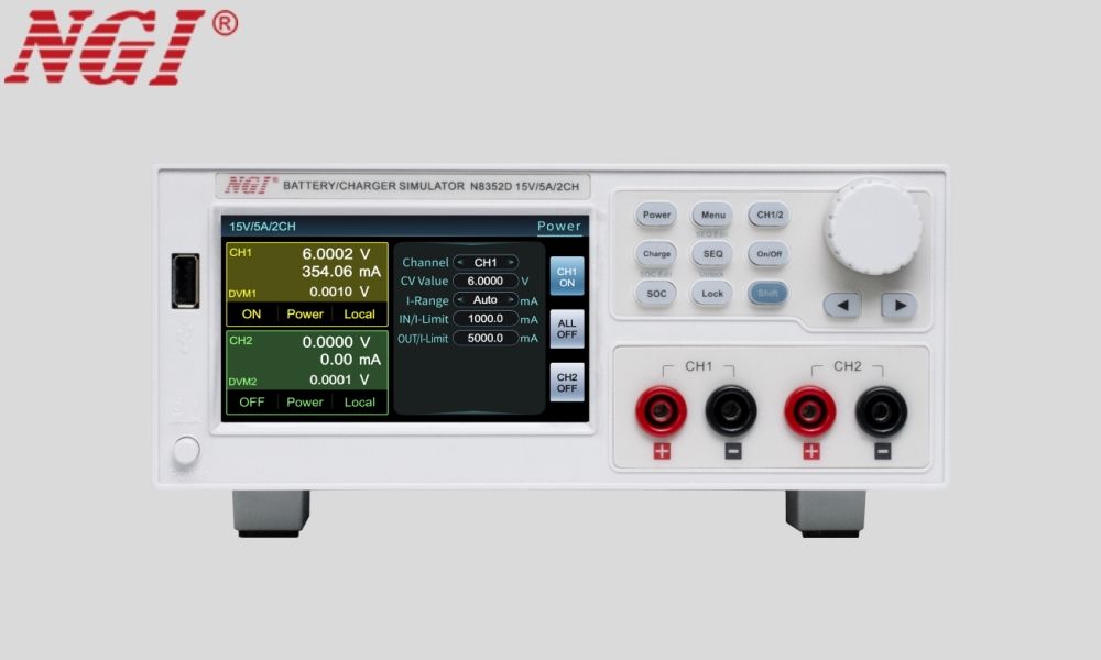 Bộ mô phỏng pin hai chiều có độ chính xác cao N8352 (0~6V/0~15V/0~20V,2CH)