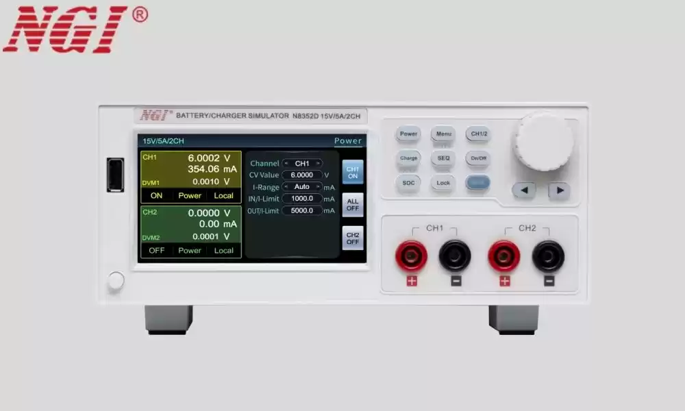 N8352 series 2 channels high accuracy current bi-directional battery charger simulator