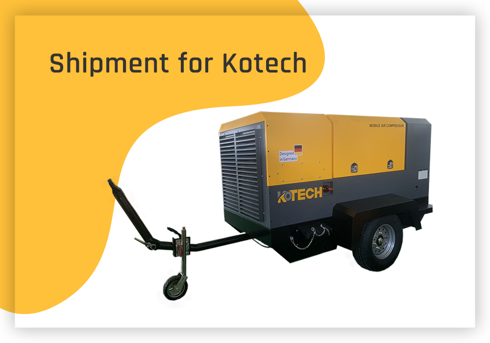 Leverans för Kotech Diesel Portable Screw Air Compressor